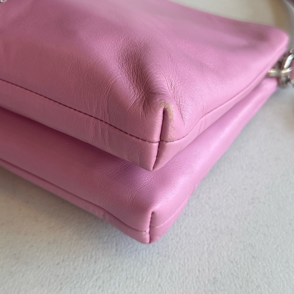 Coach Crosby 36552 Pink Crossbody Calf Leather Double Zipper TurnLock Purse - Picture 7 of 16